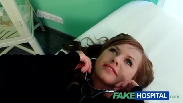 Fakehospital teen model cums for tattoo removal doctor