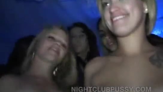 Nightclub orgy with many hot women