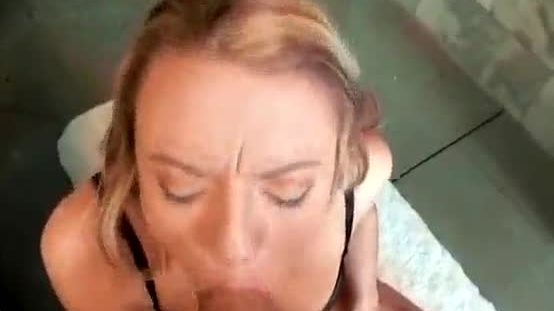 Gorgeous blonde ex girlfriend sucking dick and doggystyled