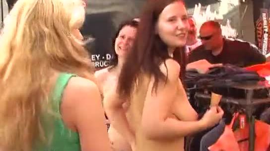 Blonde czech teen showing her hot body naked in public