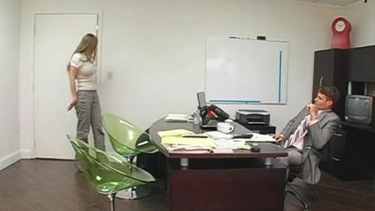 Sexy brunette office chick Ashli Orion is bent over to the desk and fucking hot with workmate Bill.