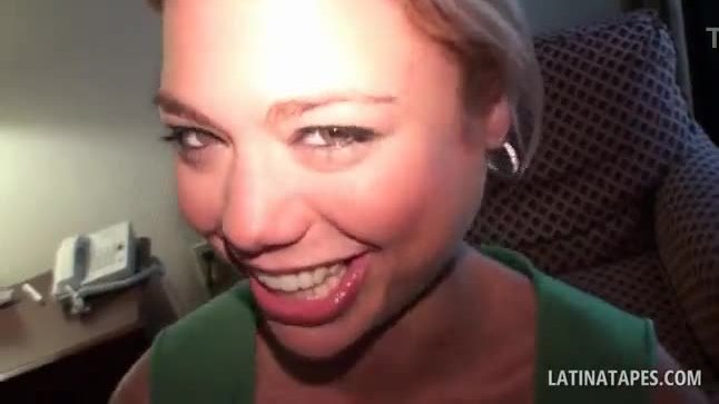 Blonde craving latina mouth fucking huge dick in pov